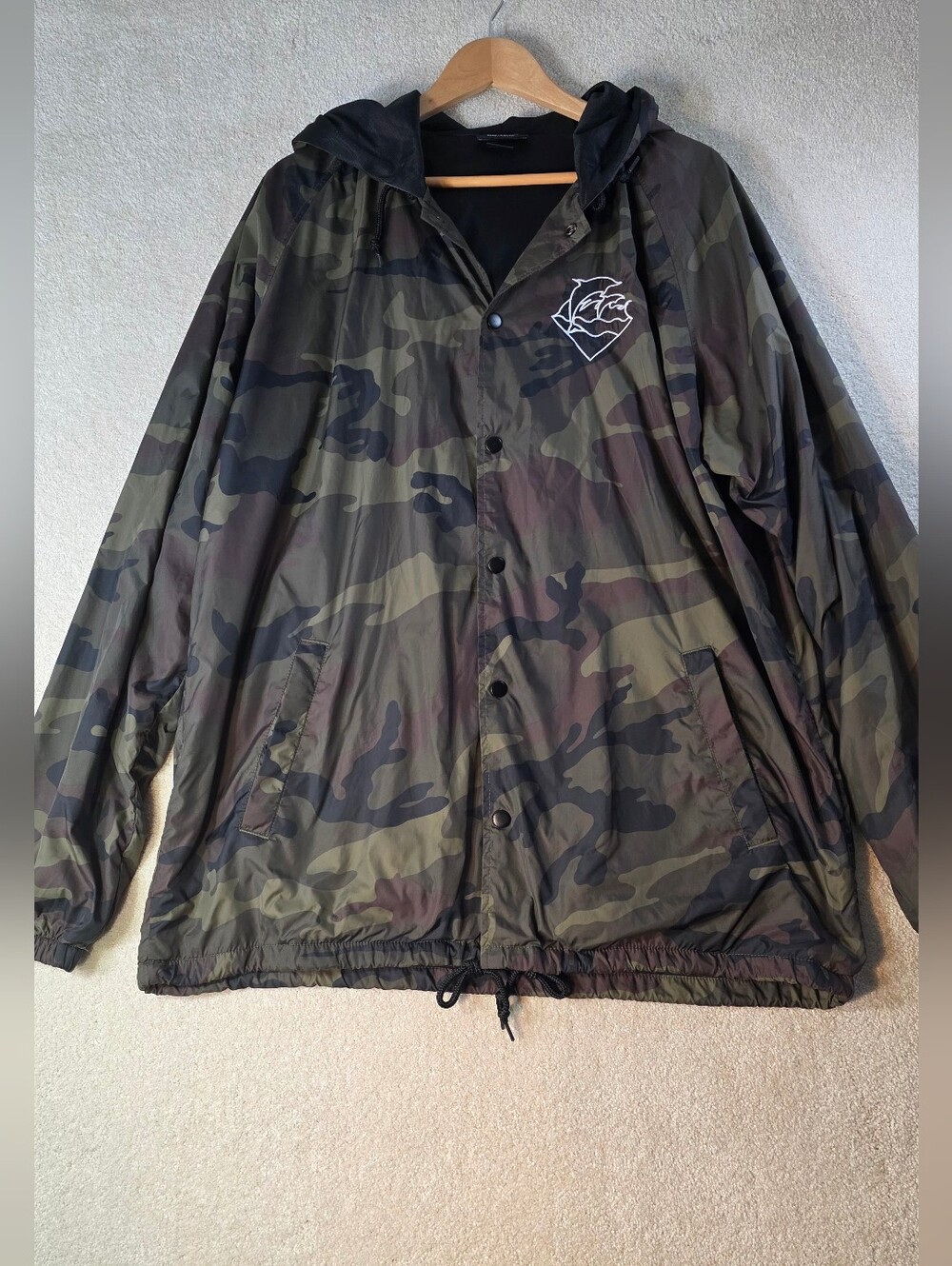 Pink Dolphin Grizzly Camo Hooded Jacket Windbreaker Skater Streetwear XXL
